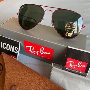 NEW Red Ray-Ban Aviators, Polarized